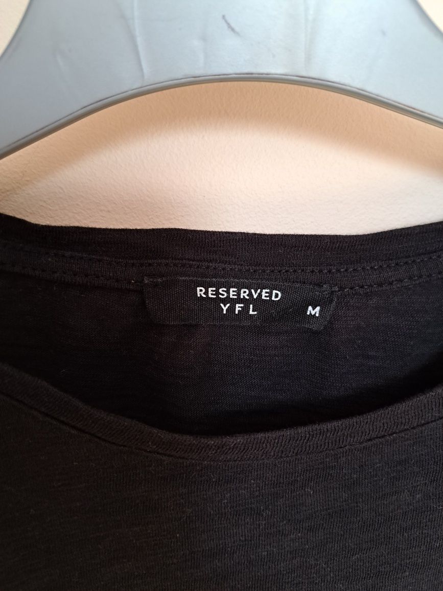 Bluzeczka czarna bawełna z ozdobą Reserved M-ka