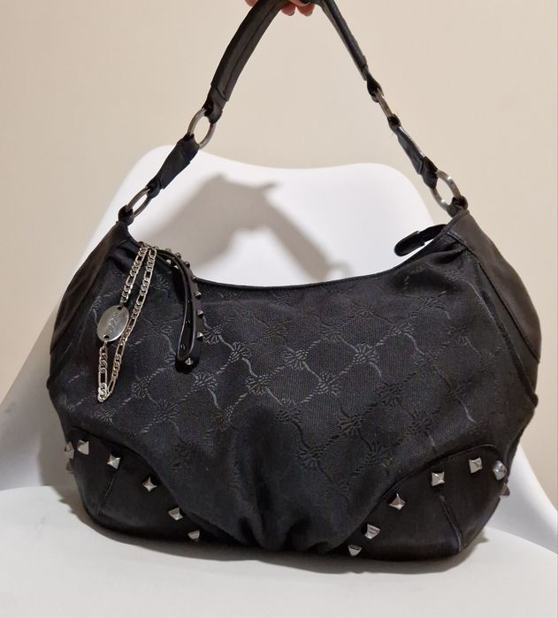 Сумка жіноча зі шкіряними вставками і ручкой Joop