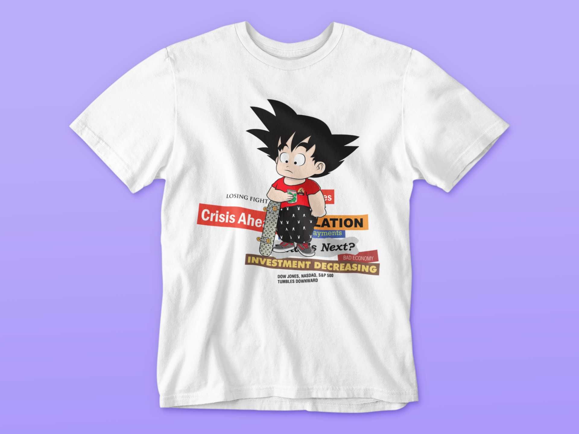 T-shirt Personalizada Skatista Goku Dragon Ball Ball #2009