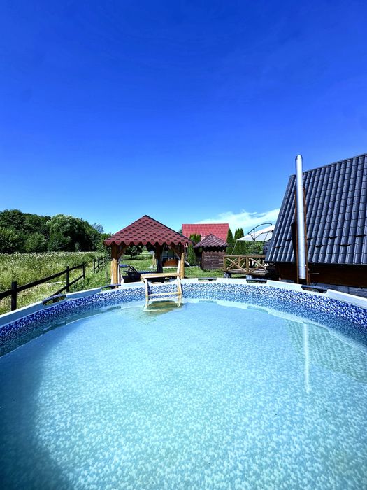 Відпочинок у Карпатах , ЧАН з гідромасажем, БАНЯ , БАСЕЙН на дворі