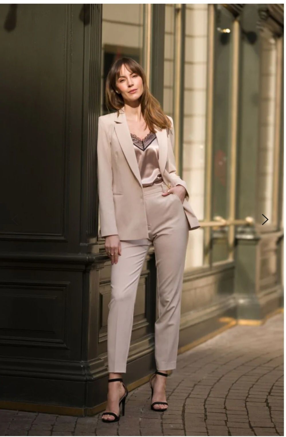 Vissavi extra eleganckie Spodnie do kostki beżowe rozm. 34 _XS