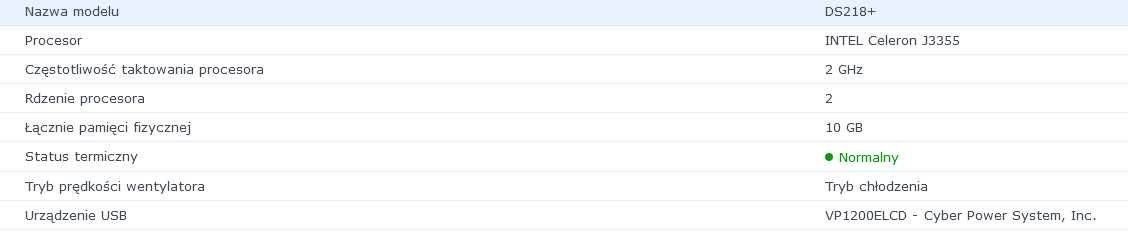 Synology NAS DS218+ 10GB ram Intel