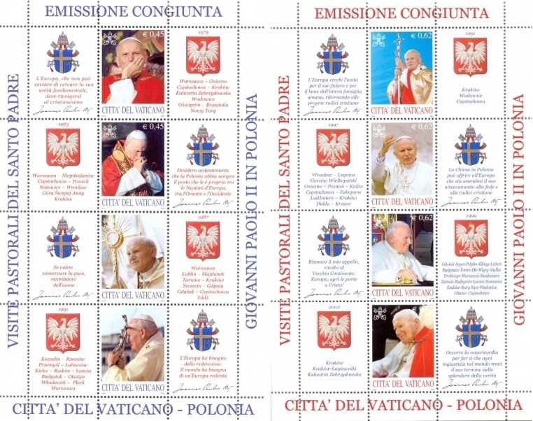 Znaczki pocztowe Wizyty Duszpasterskie Jan Paweł II