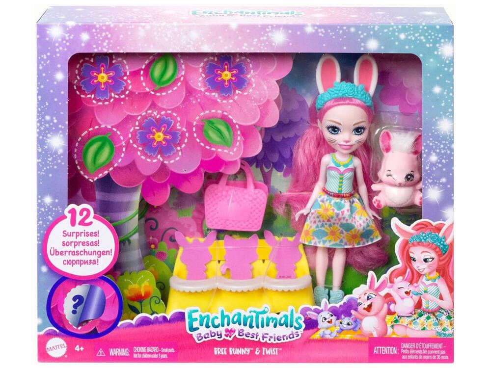 Enchantimals Lalka Bree Bunny Króliczek Twist + Niespodzianka Za5104