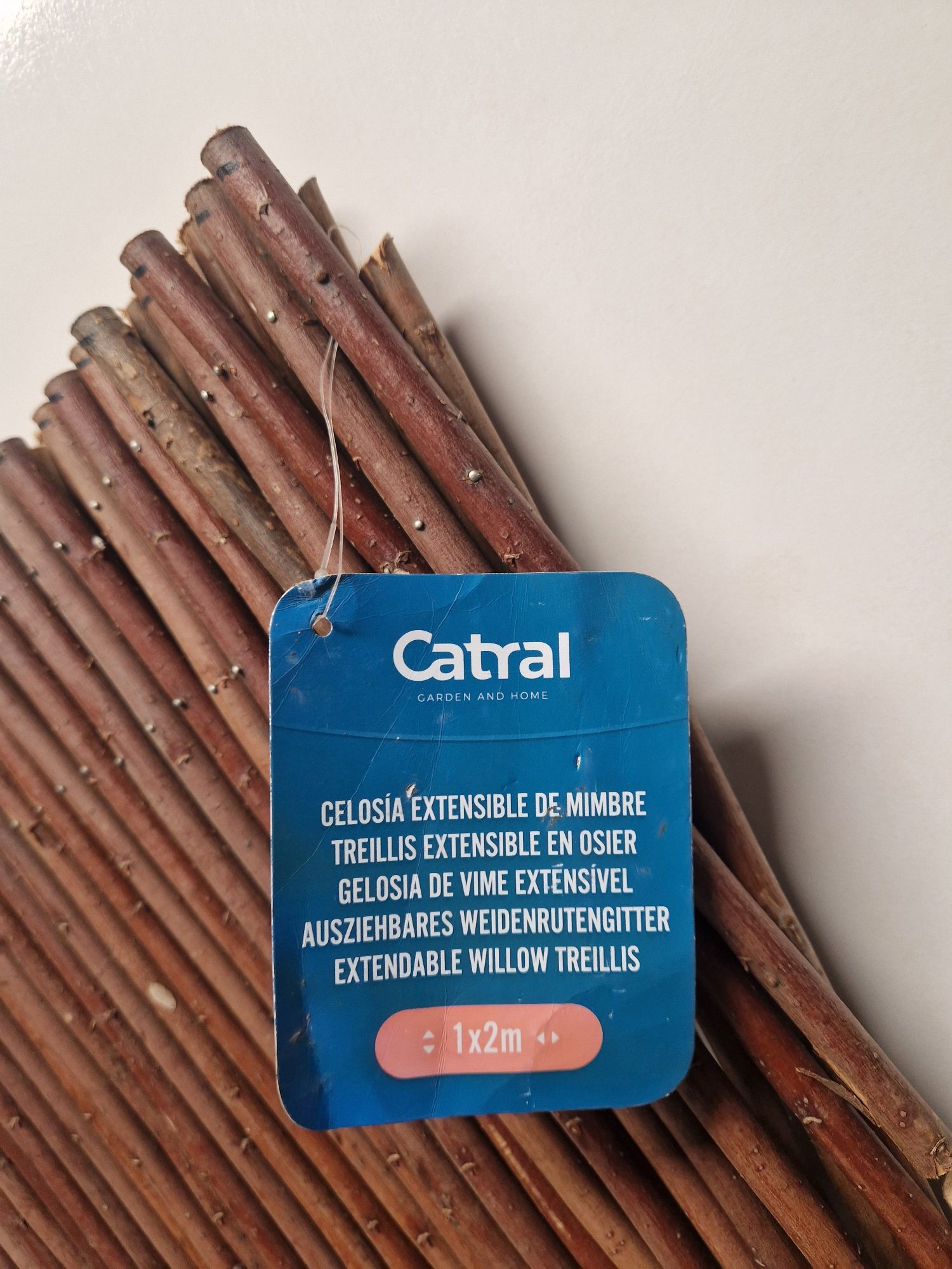 Painel decorativo extensível de vime castanho 100X200CM