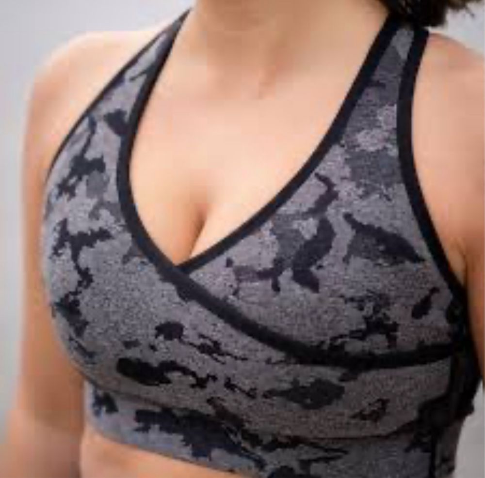 GymShark top stanik sportowy fitness camo seemless XS 34 okazja hit