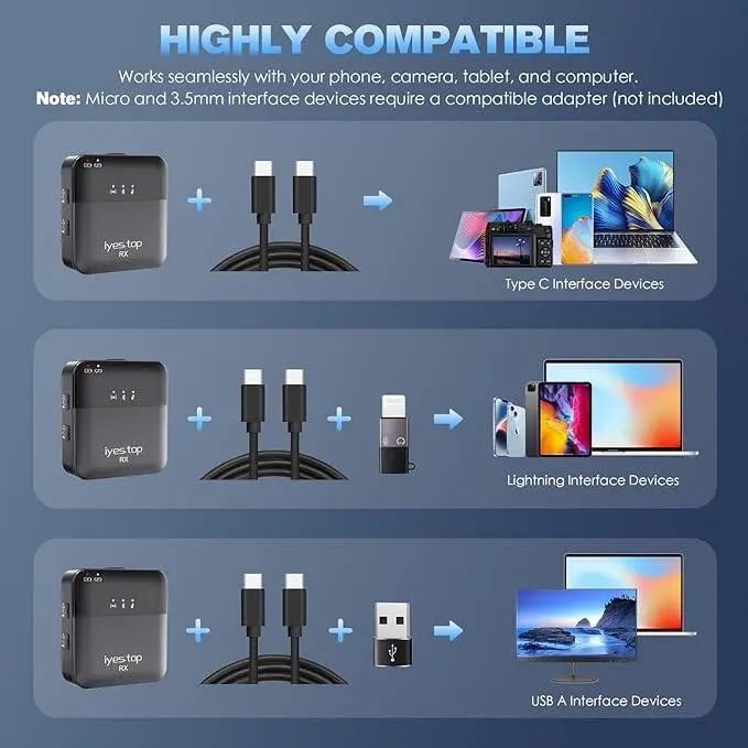 Бездротовий петличний мікрофон Iyes.Top YE0-002 із шумозаглушенням