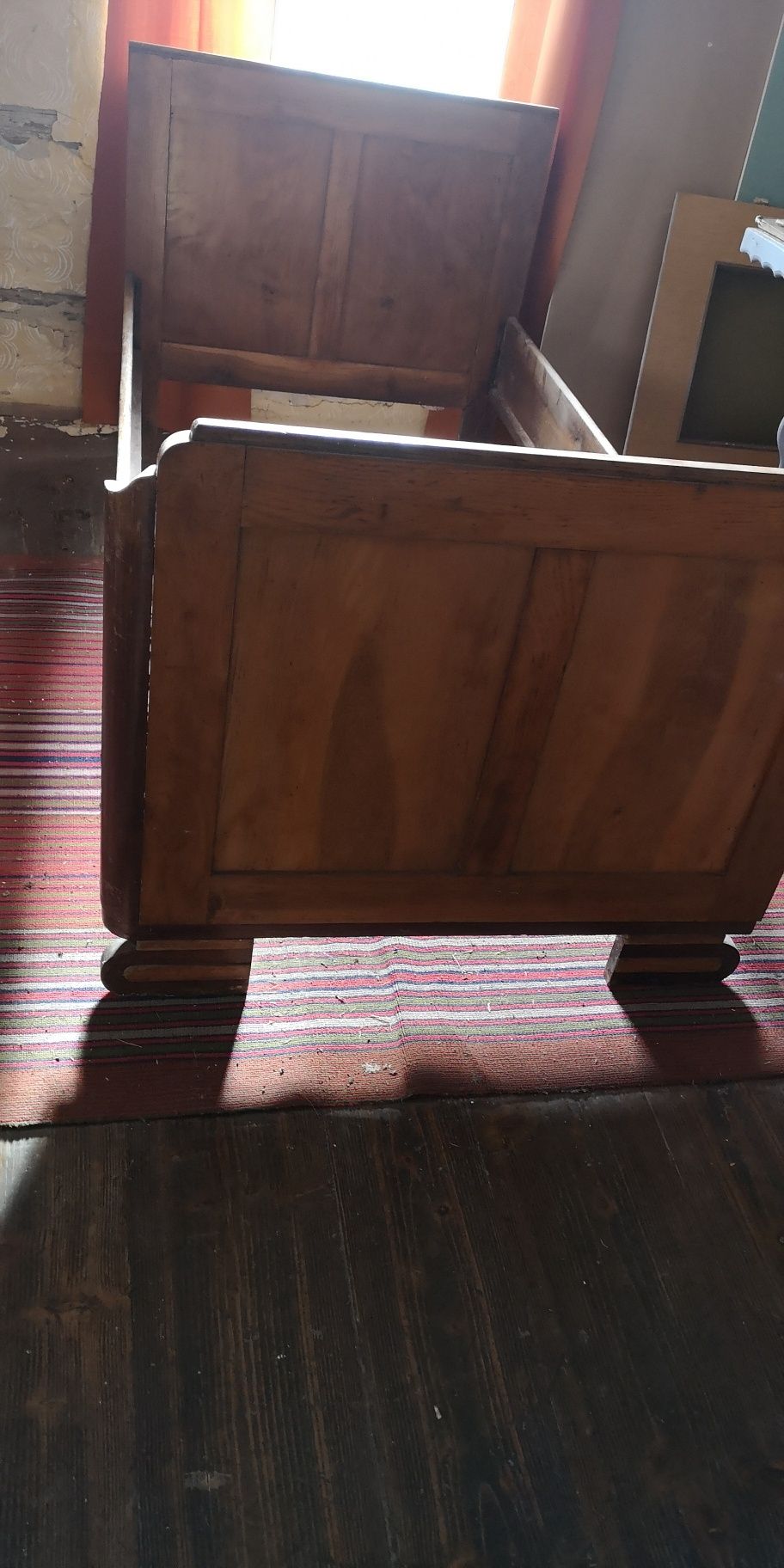 Łóżko dębowe pojedynczego antyk drewno drewniane