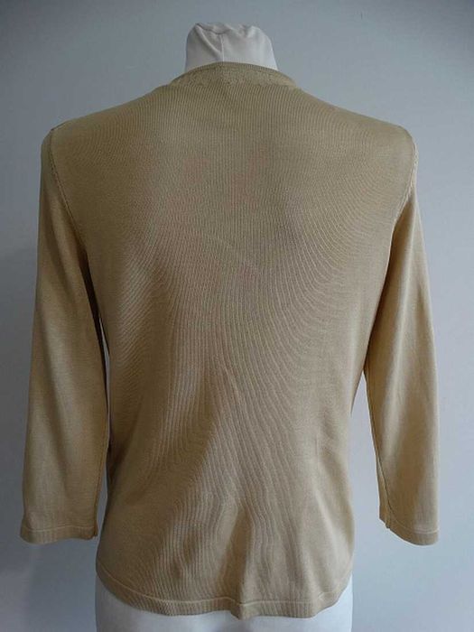 Sweter Blezer Jedwabny 100% Naturalny Jedwab Beżowy Kardigan M/L