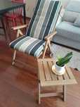 Conjunto ikea cadeira reclinavel/mesa/banco