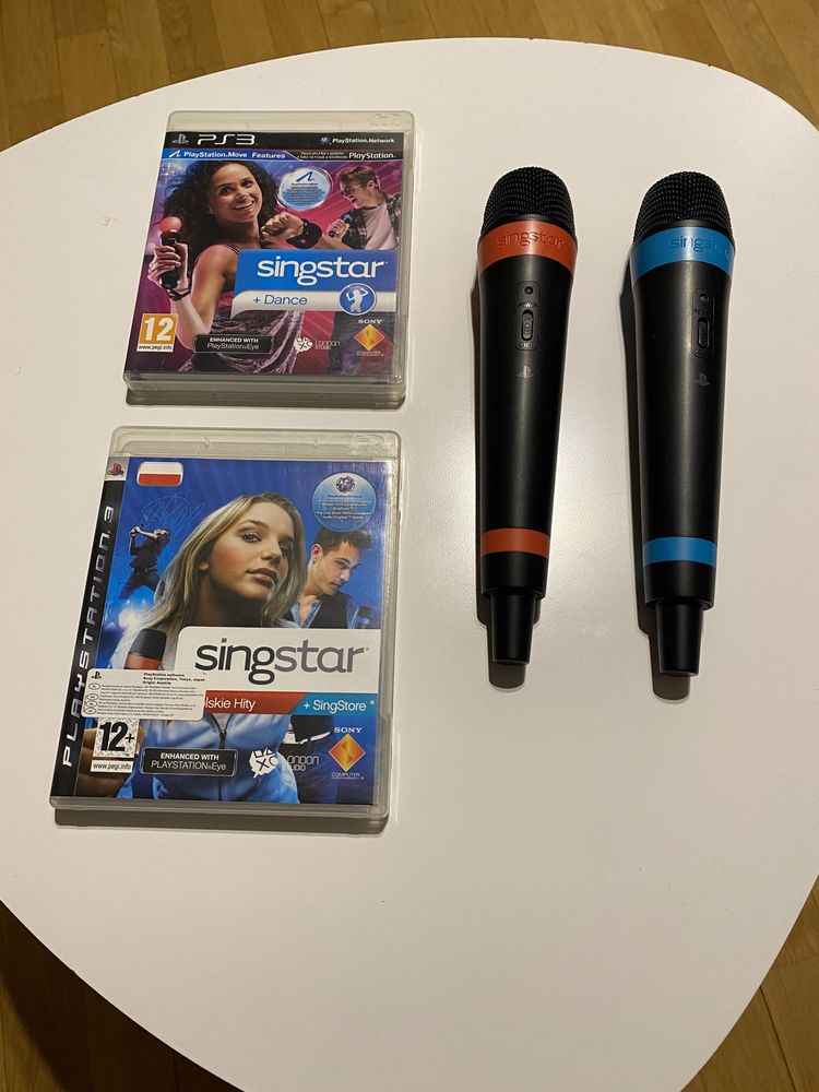 Oryginalne Mikrofony Bezprzewodowe SONY SINGSTAR PS3 + 2 gry Singstar