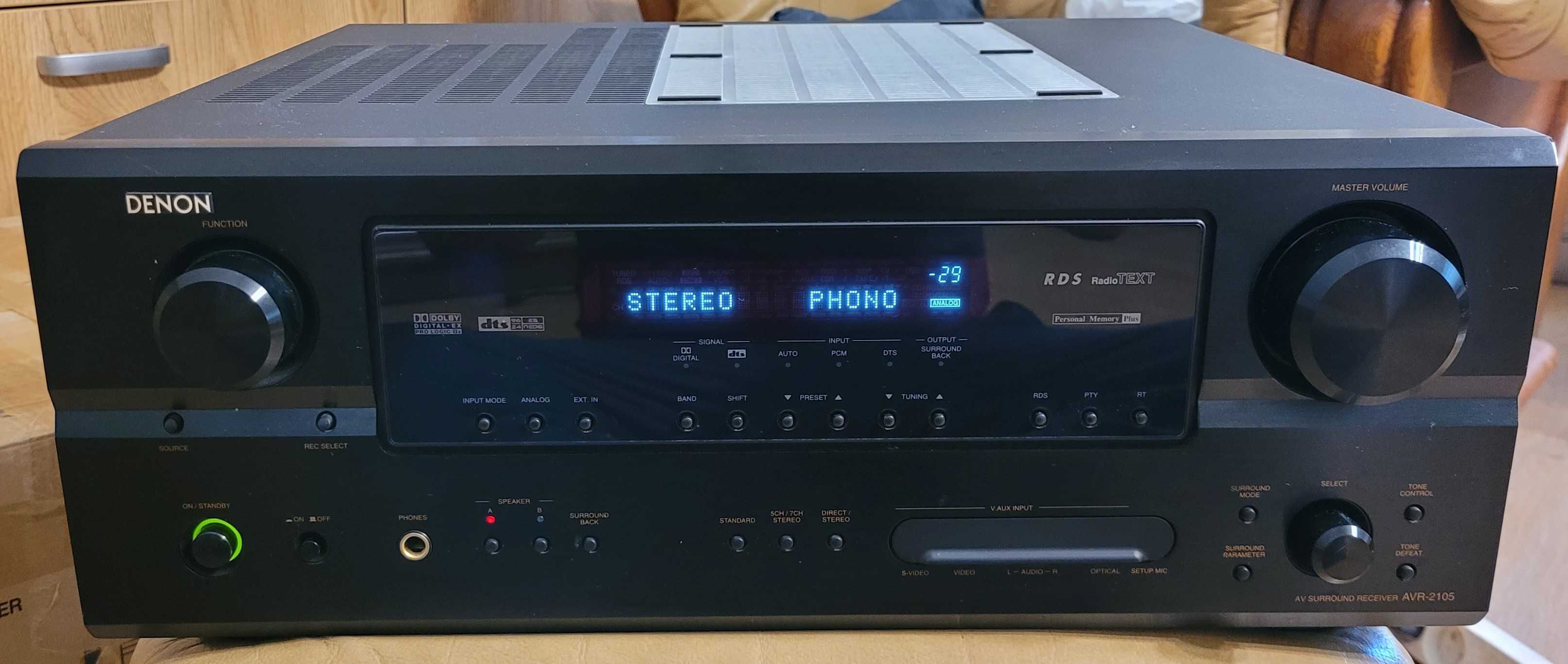 Denon AVR-2105 amplituner kina domowego z pilotem PHONO