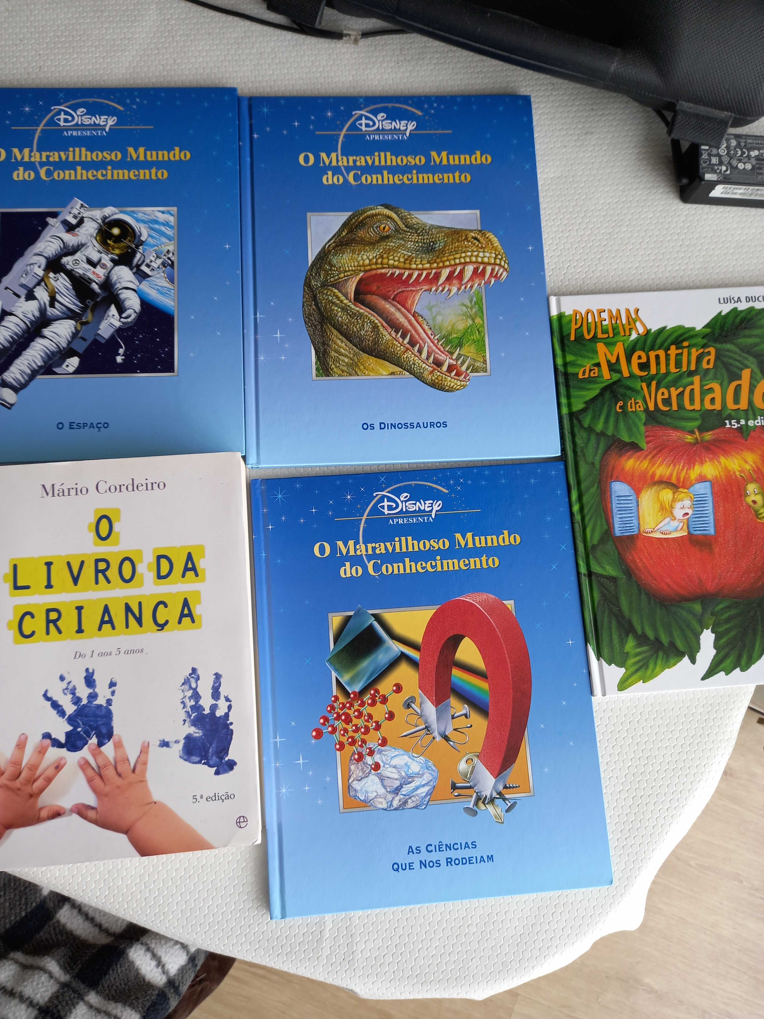 Livros e revistas variados.