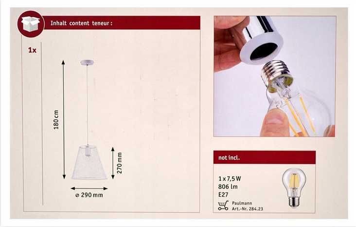 Lampa Wisząca Paulmann Calma Ip44 E27 230V Produkt Niemiecki