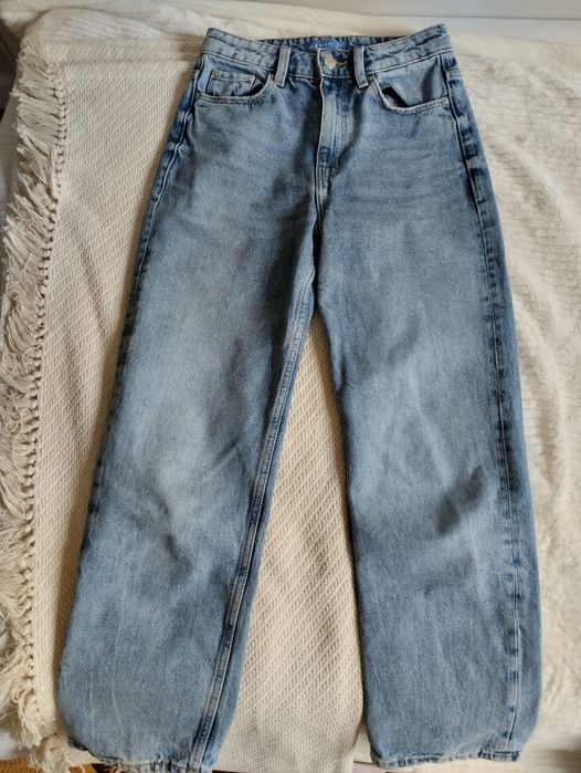 Spodnie jeansowe, prosta nogawka, Sinsay XS/34