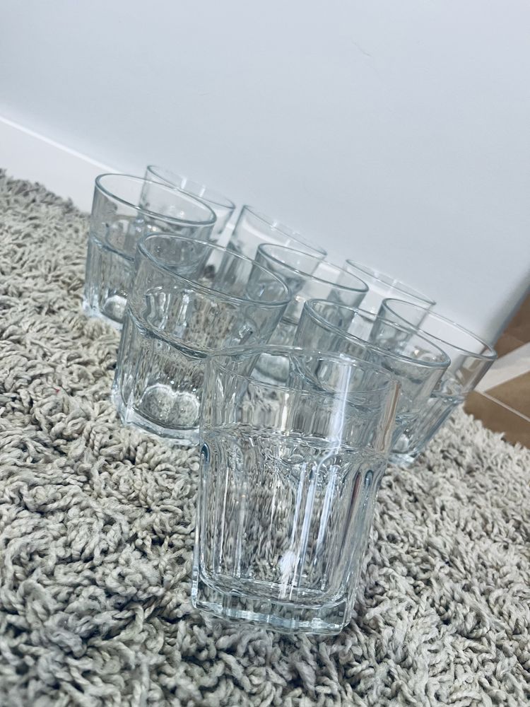 Zestaw szklanych szklanek na drinka ikea na picie herbatka zastawa