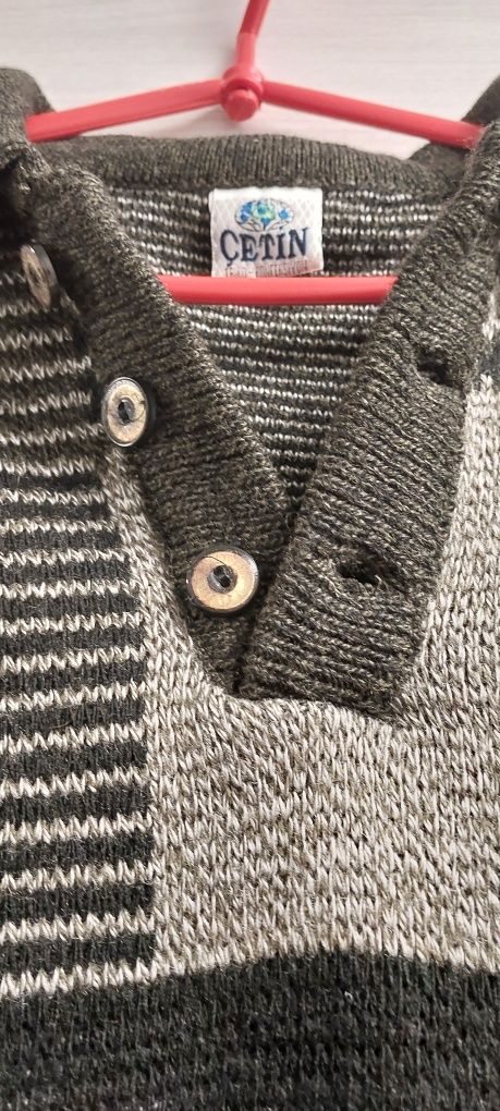 Sweter gruby męski L akryl cetin na zime