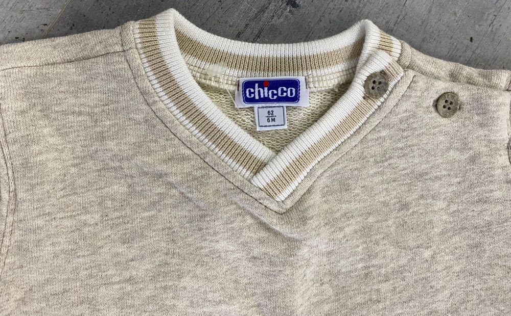 2 bluzeczki zestaw beżowe Chicco 62 dla bliźniaków