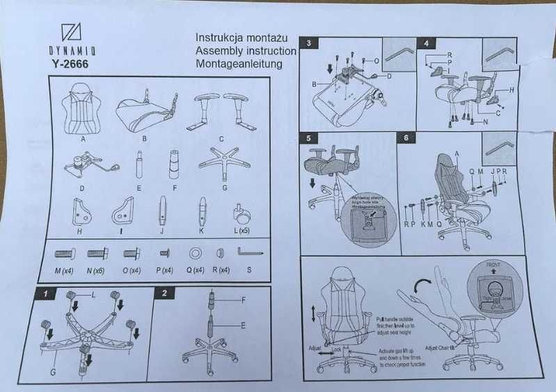 Fotel gamingowy UNIQUE Dynamiq V3 Czarno-Pomarańczowy Nowy
