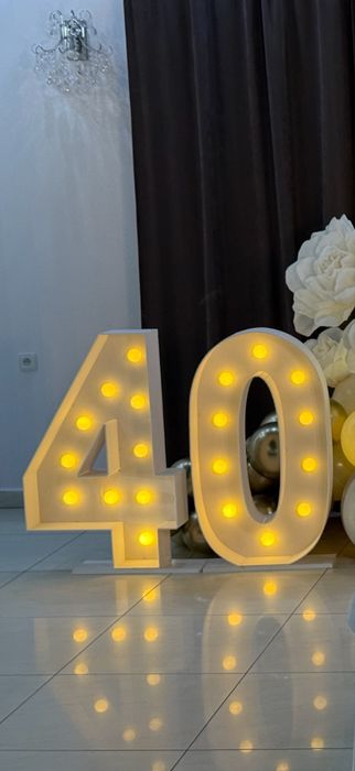 Cyfry led 40 na urodziny impreze