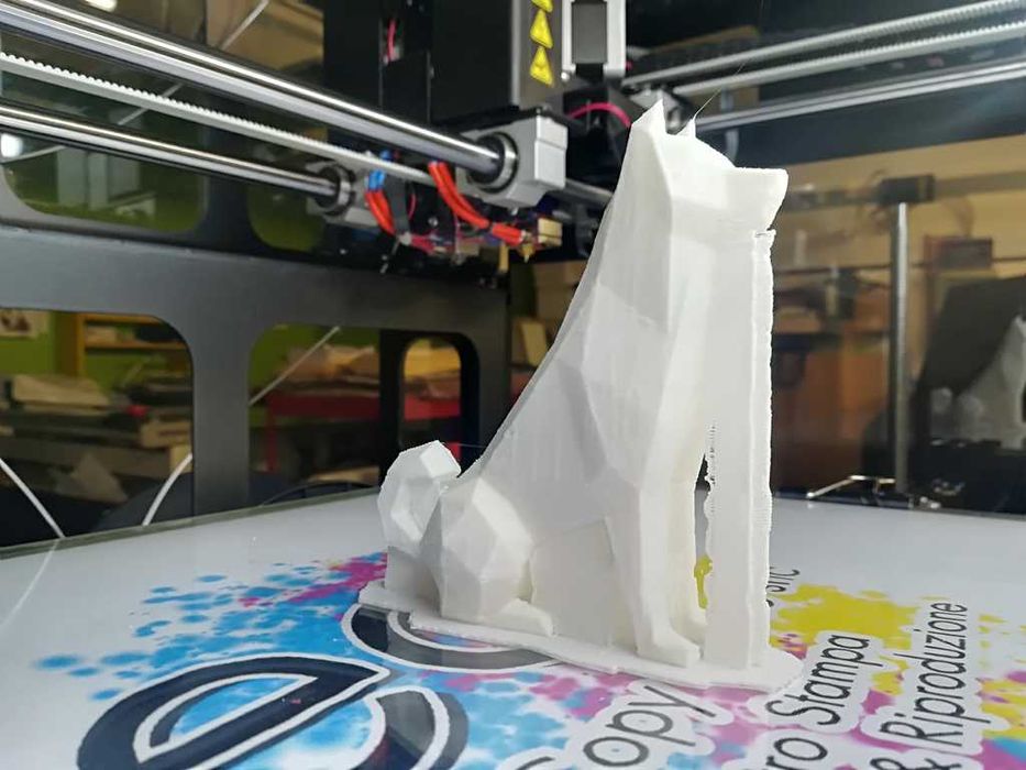 Akita Statuetka figurka psa Low Poli druk 3d PLA biały