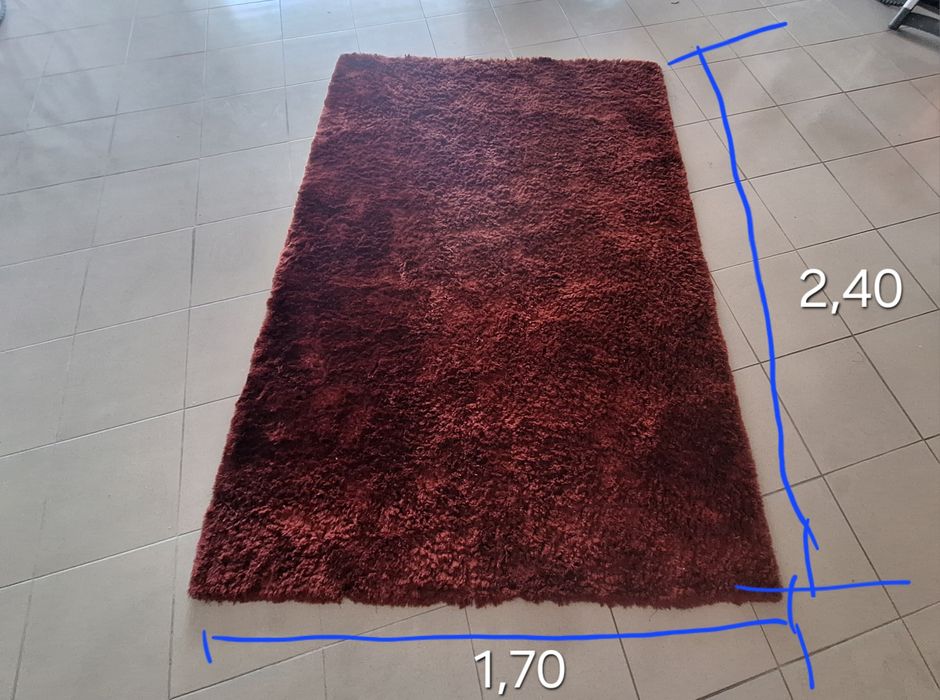 Carpete de pelo Vermelha