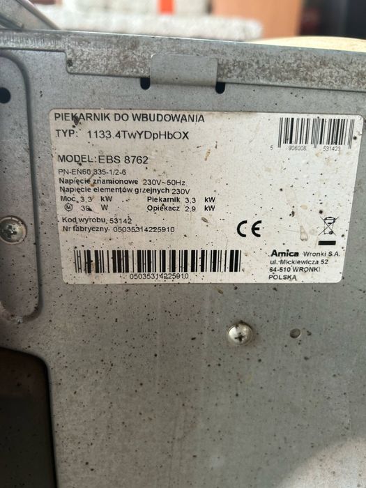 Piekarnik Amica do zabudowy