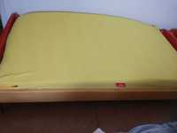 łóżko dziecięce drewniane z gąbką w komplecie