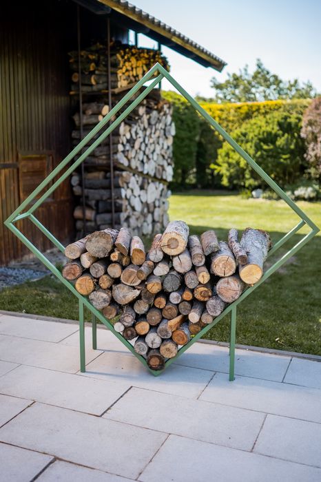 Stojak na drewno kominkowe, nowoczesny, stalowy