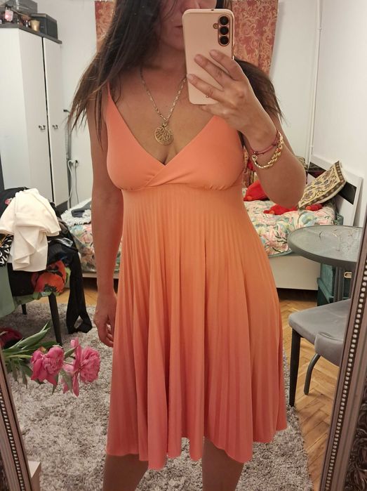 Pomarańczowa letnia sukienka na ramiączkach rozm. M