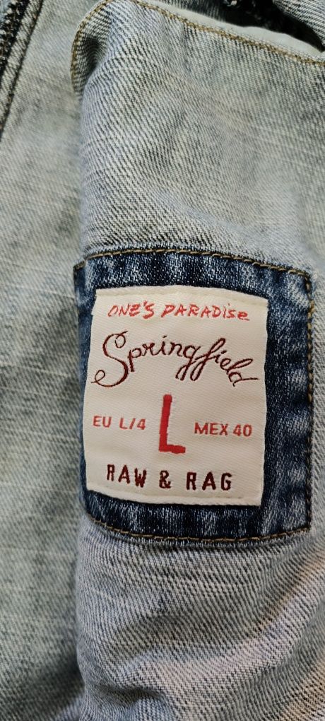 Blusão de ganga Springfield tamanho L. Usado. Em excelente estado
