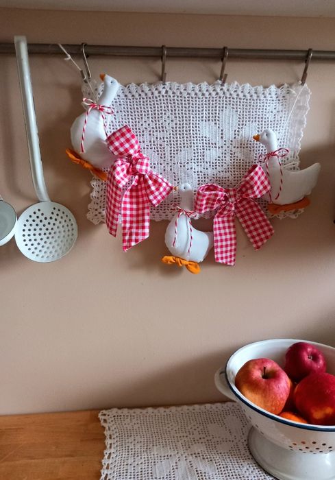 Ozdoby zawieszka świąteczna GĄSKI KOKARDA