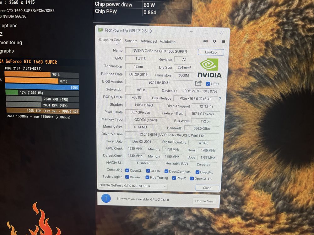 Asus TUF GTX1660 super 6gb
