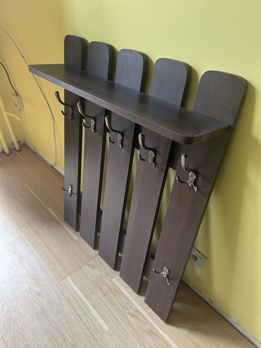 Ciemno brązowy wieszak Wenge na ubrania do przedpokoju