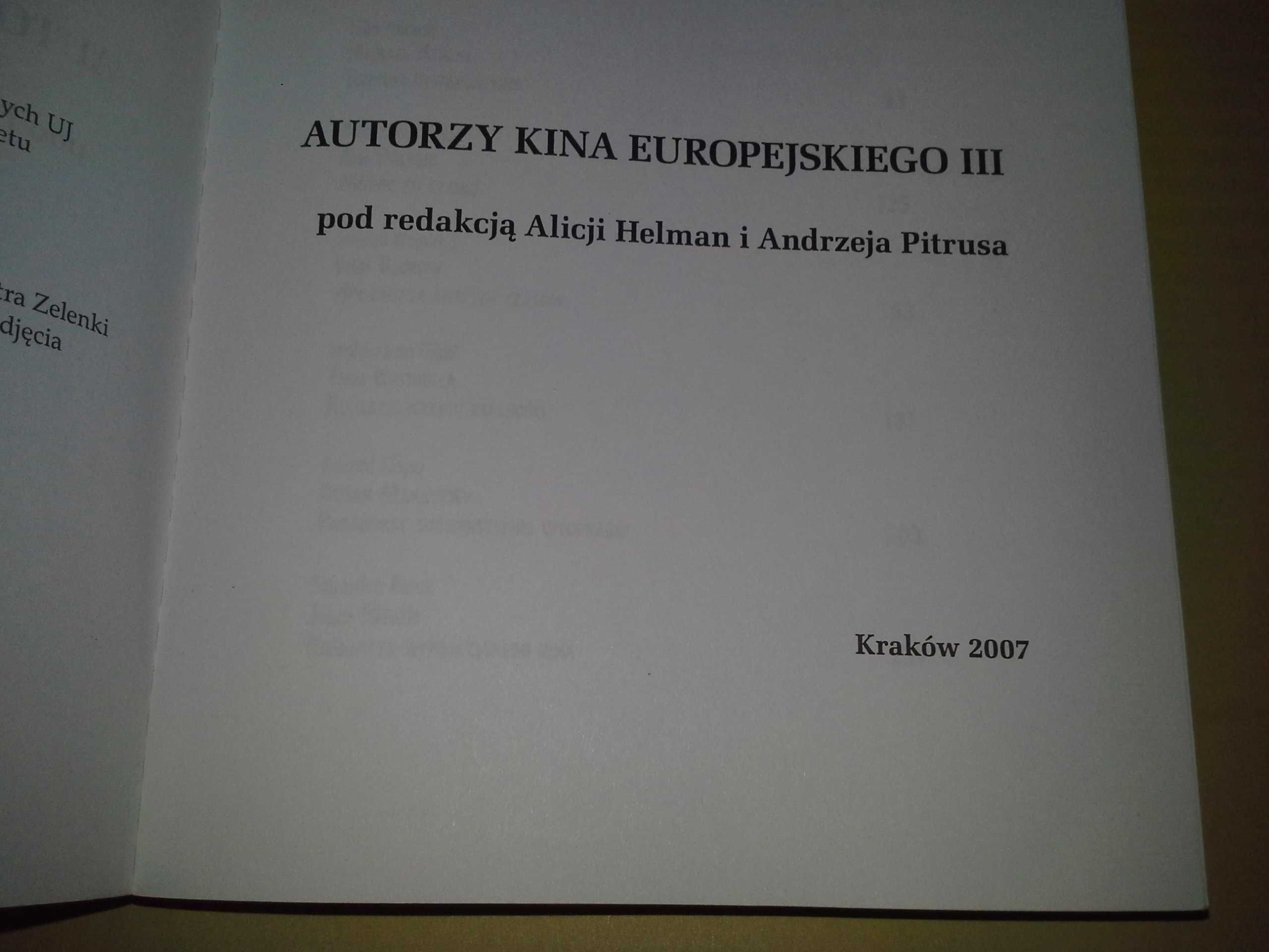 Autorzy kina europejskiego III - Alicja Helman, Andrzej Pitrus - 2007