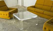 Stolik kawowy akrylowy pleksi plexi pleksa design vintage lata 60 70