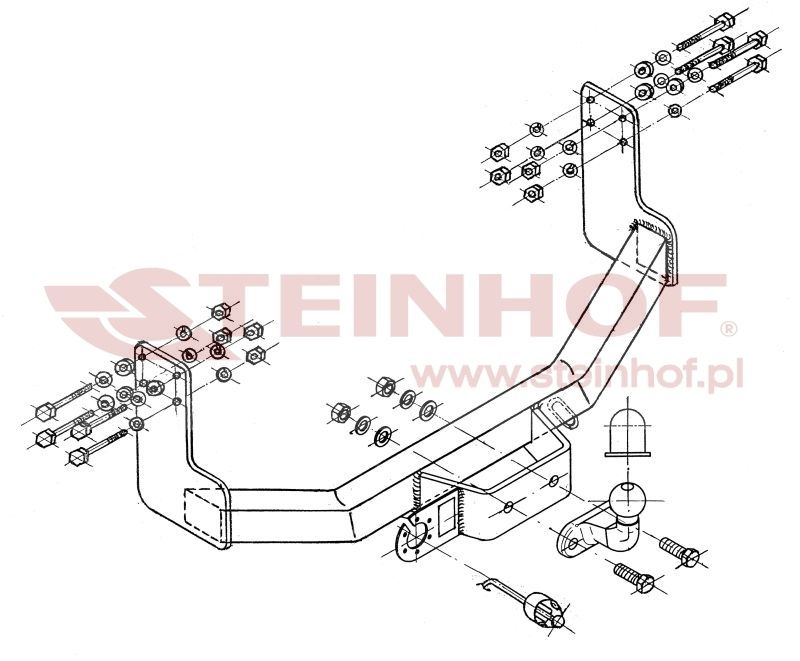 HAK HOLOWNICZY + 7 Pin do Volkswagen LT 28-35 Furgon od 1996 do 2006