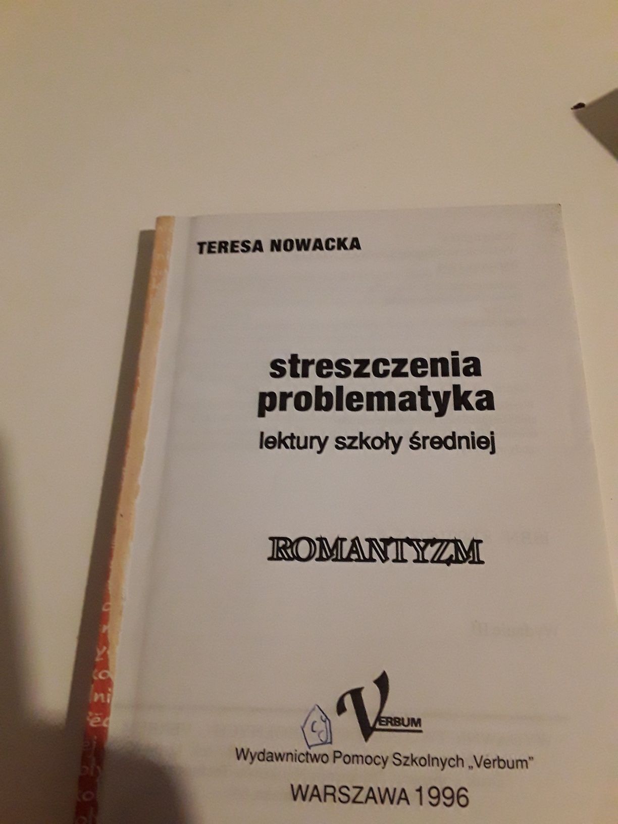 Romantyzm streszczenia problematyka lektury szkoły średniej Nowacka