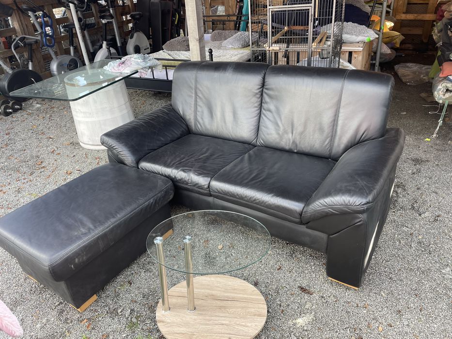 Sofa skórzana z podnuszkiem