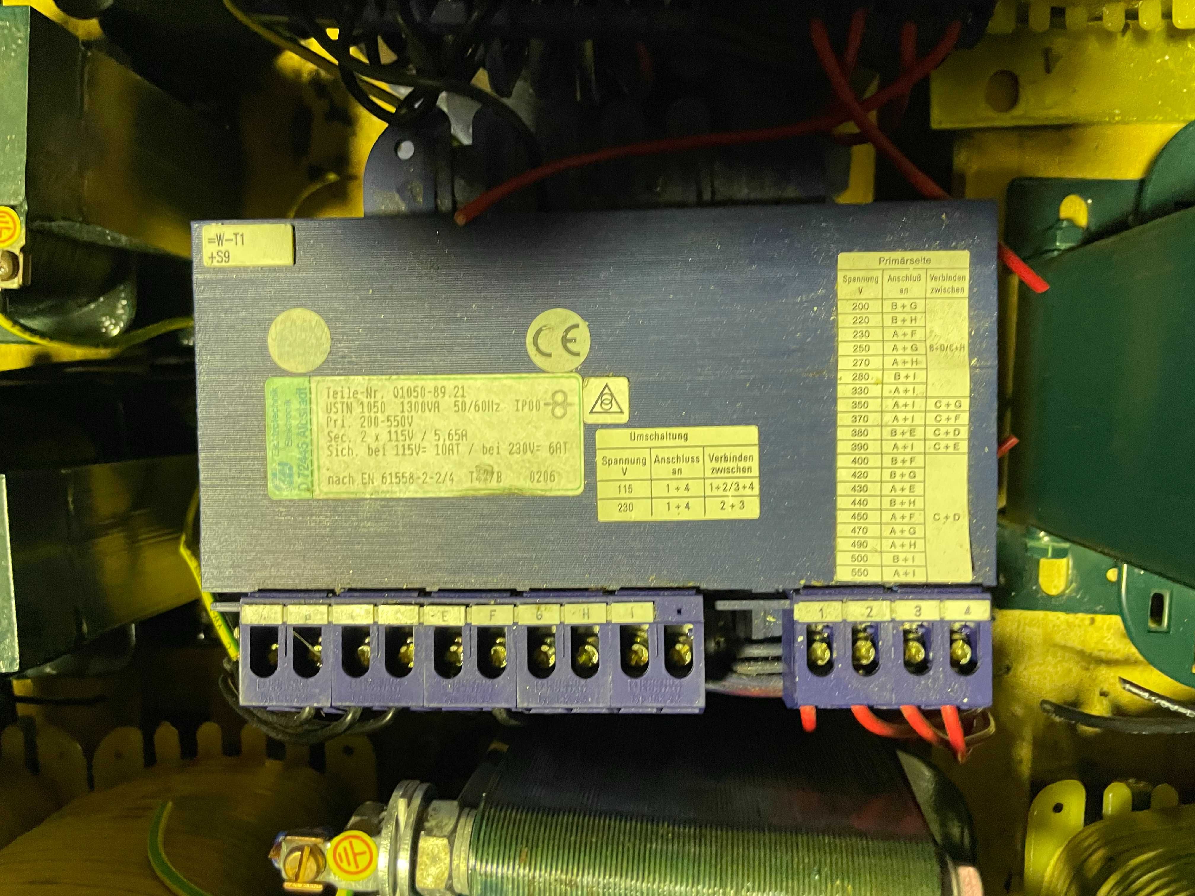 Transformator jednofazowy 1,3kVA 200-550V/115-230V