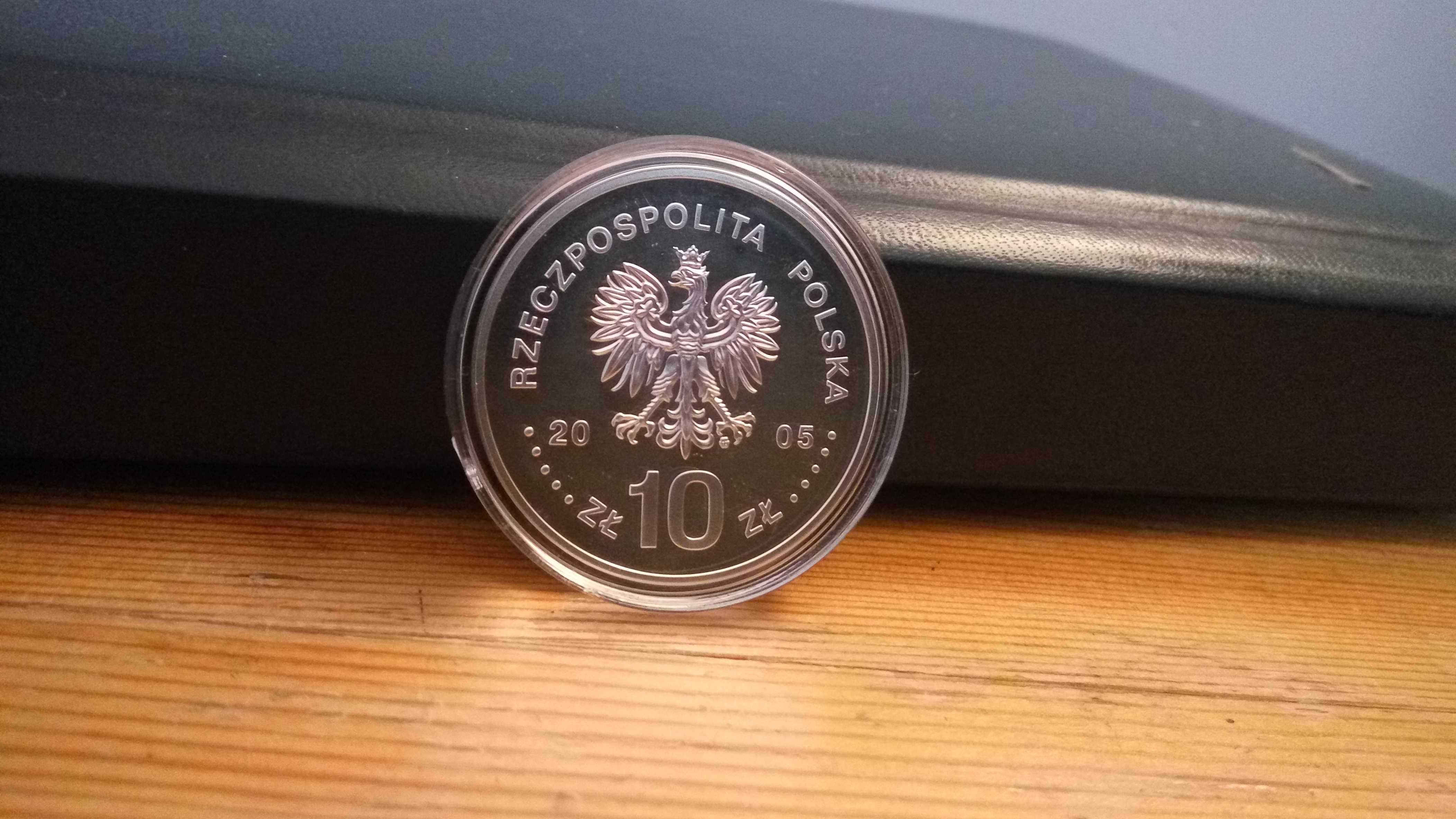 Moneta srebro, Polska 10 zł, August II Mocny postać, 2005, mennicza