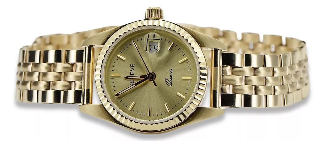 Złoty zegarek z bransoletą damską 14k Geneve lw020ydy&lbw008y Poznań
