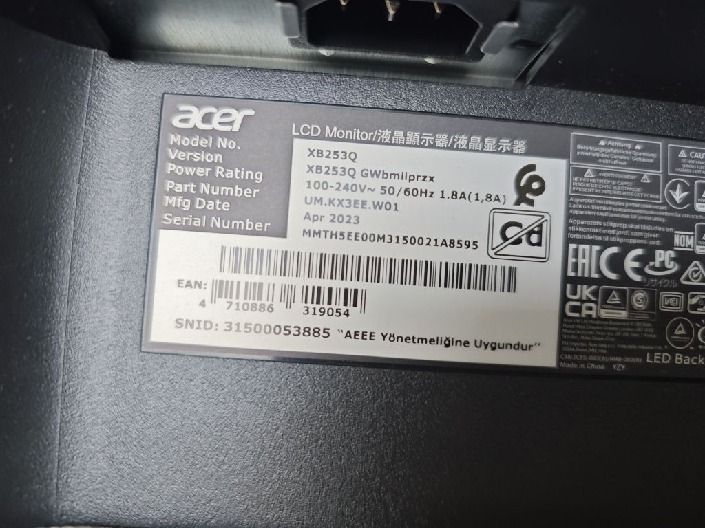 Monitor Acer Predator 24.5" HDR400 na gwarancji !!