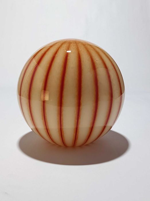 Candeeiro de mesa sem fios de vidro Laranja e branco ao estilo Murano