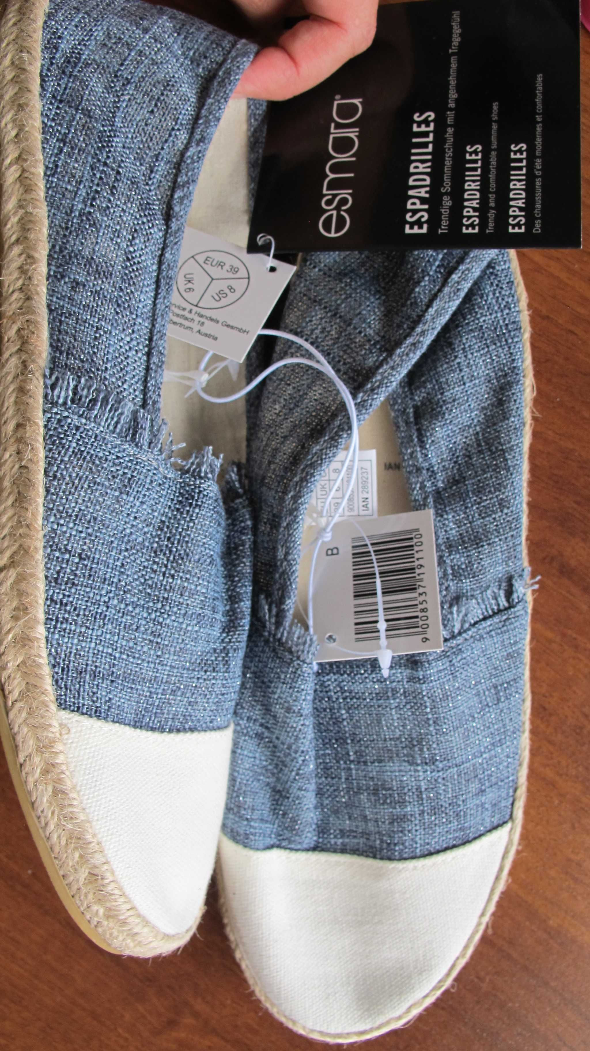 nowe z metką damskie 39 wkł. 24,8cm espadryle Lidl jeansowe buty