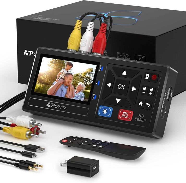 Konwerter VHS na format cyfrowy Portta z pilotem