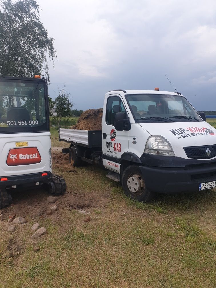 Usługi minikoparką. minikoparka wywrotka Prace ziemne. Odwodnienia