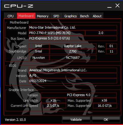 Материнська плата MSI PRO Z790-P WIFI/4xDDR5 7000+/МГц/Socket 1700/АТХ