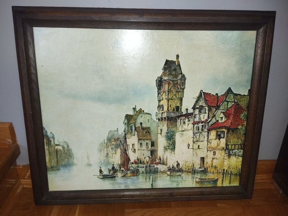 Obraz olejny - stan bardzo dobry 50/60cm drewniana rama