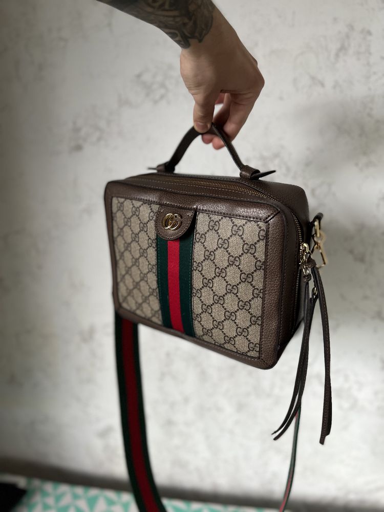 Сумка дорожная кожаная Gucci Ophidia оригинал номерная